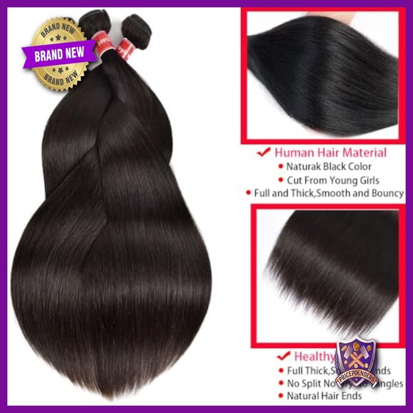 Brazilian Virgin Straight Human Hair Extensions 16 18 20 Inch Bundles main image 5